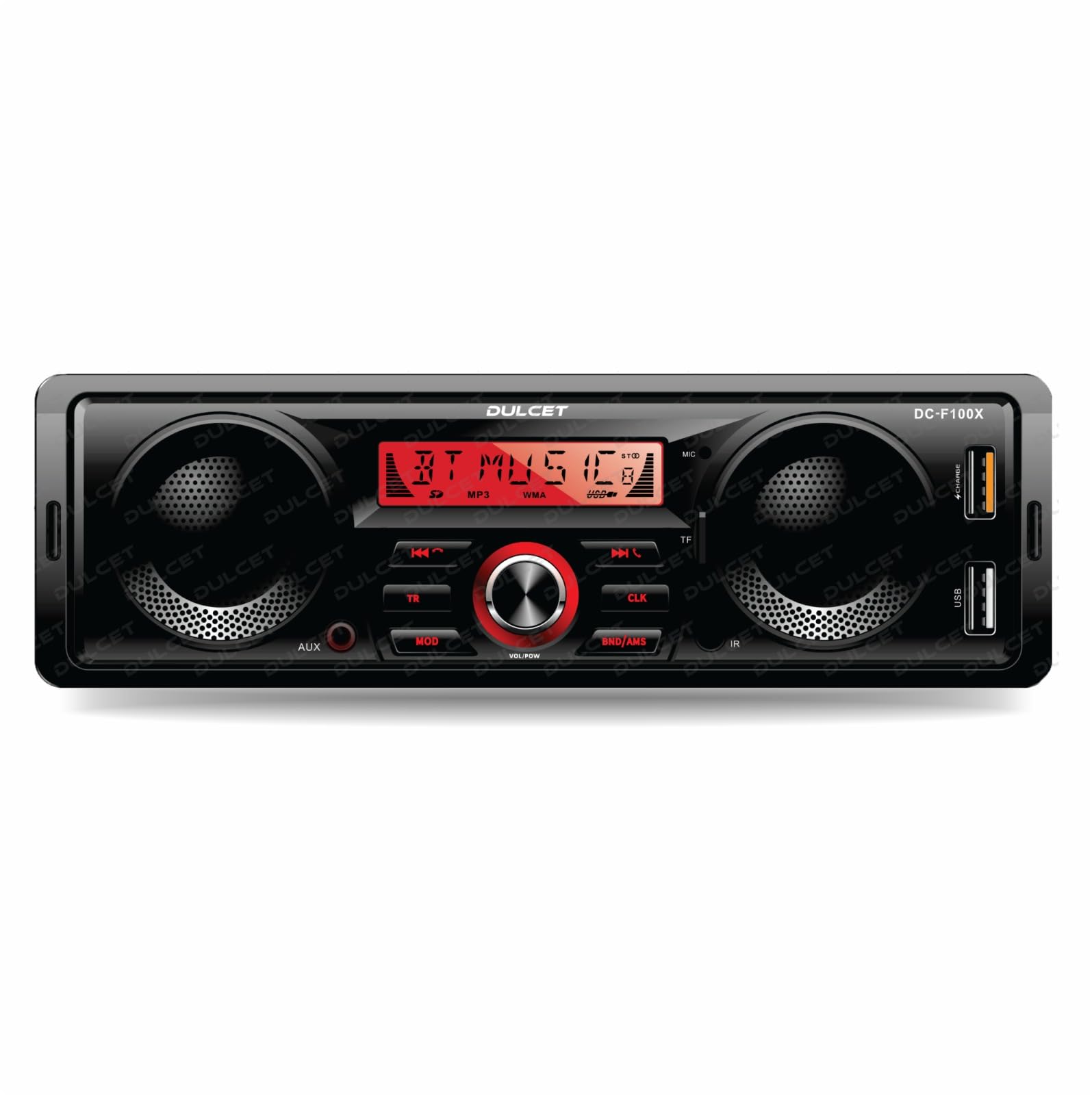 Dulcet DC-F100X Single Din Mp3 Car Stereo with inbuilt Speakers & Subwoofer