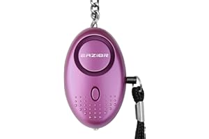 Eazior 140DB Police Approved Personal Security Alarm, Mini Loud Staff Panic Rape Attack safety Alarm Self Defense Keyring with Torch for Women Kids Night Worker Anti-theft Alarm (Purple)