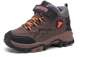 Qciplr Scarpe Invernali Bambini Scarponi da Neve Ragazzi Ragazza Caloroso Scarpe Cotone Scarpe da Trekking Laccio Stivali Invernali per all'aperto Antiscivolo