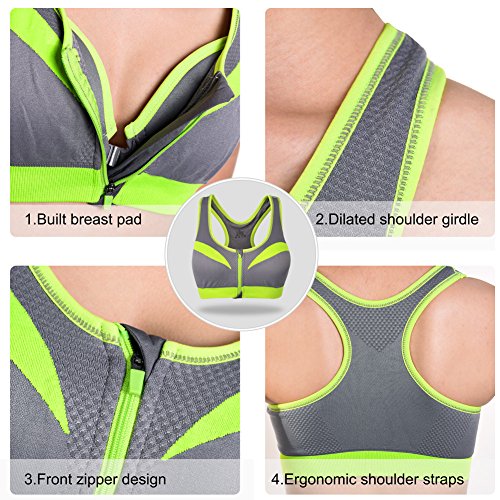 Vbiger Sport BH Yoga BH Sports Bra Damen Kurze Jogginghose Kurz Sporthose Damen Sport Bustier ohne Bügel - 4