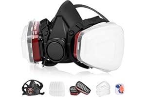 vvuvnem Respirator Mask with Filters, Reusable Respirator Mask for Chemical, Painting, Epoxy Resin, Woodworking