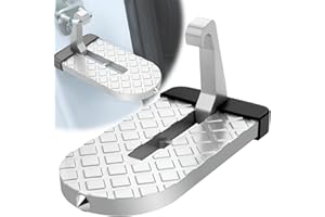 Darryy Pedale Porta Auto, Gradino per Portiera della Macchina, Gradino della Portiera Dell'auto, Porta Pedale Auto con Martello di Sicurezza, Realizzato in Lega di Alluminio (Argento)