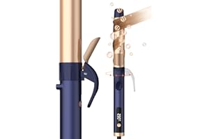 OKWRAP Boucleur Rotatif pour Cheveux, Baguette à Boucler de 32mm, Fer à Boucler avec 5 Températures Réglables, Boucleur Rotatif Bidirectionnel, Chauffage Rapide pour Cheveux Longs, Double Tension, Écran LCD