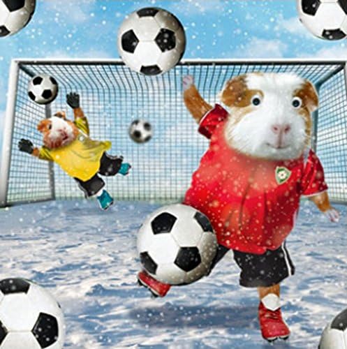 Guinea Pigs Single Christmas Card Xmas Furry Football 3D Goggly Moving Eyes