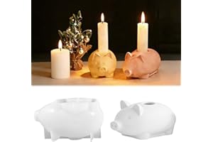 Silikonform Schwein Kerzenhalter FORMVERSITY, Silikonformen Gießformen Schwein Schwein Kerzenständer Silikonform Glücksschwein Gießform, 3D Glücksschwein Silikon Kerzenhalter Form für Diy, Kerzen