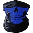 Biker Skeleton Skull Face Mask BMX - Airsoft - Ski Snood Neck Warmer (Blue)