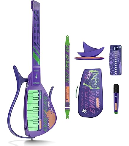 Enya CYBER-G Snaarloze Smart-Gitaar – Innovatieve Silent & E-Gitaar met LED- Toetsen, Drum & Bass, Honderden Presets, App-Interactieve Akkoordsheets voor Leren, Oefenen & Optreden – Wit