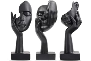Irayin Estatua de Pensador Abstracta, Decoración de Escultura Moderna, Figuras Decorativas Modernas Salon, Decoración de Figura para Salón, Escritorio, Oficina - Negro