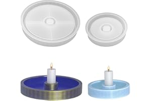 ‎YERIA Yeria 2 Stück Silikonform Kerzenhalter, Runde Silikonform Kerzenhalter, gießform beton kerzenhalter, silikonformen gießformen kerzenhalter, Rund silikon formen zum gießen für Weihnachten