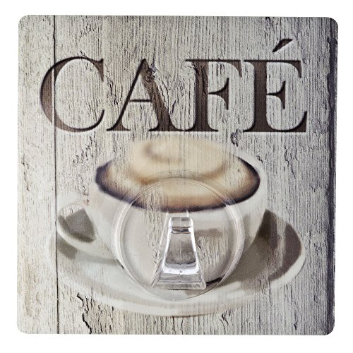 WENKO 4369300100 Static-Loc Wandhaken Uno Café - Befestigen ohne bohren, Kunststoff, Mehrfarbig
