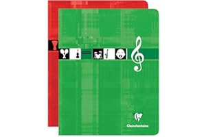 Clairefontaine 3797C Zeszyt zszywany do muzyki i śpiewu – Format: 17x22 cm – 56 stron w dużą kratkę i pięciolinie z liniami – Papier biały 90 g – Okładka kartonowa powlekana – Kolor losowy