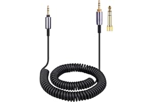 weishan 4,3m WH-1000XM5 Aux-Ersatz-Spiralkabel für Sony Kopfhörer WH-CH710N, MDR-950BT, 1AM2, 7520, 3,5mm Verlängerungskabel mit 6,35mm Adapter