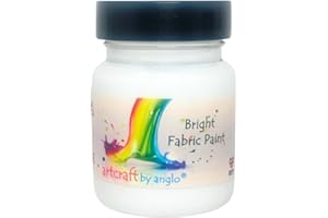 artcraft by anglo White Fabric Paint Permanent for Clothes. Textile Fabric Paints in 60ml. Ideal for Painting Clothes, T-shirts, Jeans, Bags & Canvas Shoes.