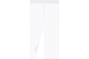Magnetic Fly Screen Door, Rainberg Heavy Duty Bug mesh Curtain with Powerful Magnets and Full Frame Magic Tape, Insect Protection Door no Gap, Keep Bugs Out. (White, 90 x 210 cm)