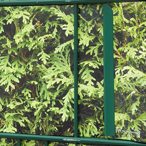 Sichtschutzstreifen / M-tec print® / PVC / Thuja Hecke ✔ für 3 Reihen im Zaunfeld ✔ inkl. 6 Klemmschienen ✔ für Stabmattenzaun ✔ – SIE KAUFEN HIER DIREKT BEIM HERSTELLER – - 4