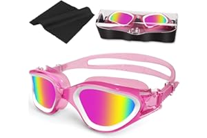 HotSrace Swimming Goggles Anti Fog Anti UV No Leakage,Polarized/Non Polarized Swim Goggles Soft Silicone Clear Vision Easy to Adjust for Adult Men Women Teenager