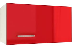 BERLIOZ CREATIONS Berlioz créations Alto Mobili da Cucina su Cappa, Legno ingegnerizzato, Rosso, 60 x 33,3 x 35 cm