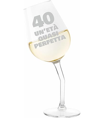 Bicchiere 40 Anni - Calice In Vetro Con Stampa, Idea Regalo Per Compleanno - Foto 2