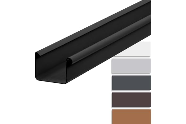 INEFA 200cm Gouttière Carrée 68mm Anthracite PVC, Accessoires Gouttières, Montage Facile