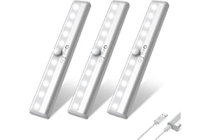 ‎OXYLED OxyLED Schrankbeleuchtung, Schranklicht mit Bewegungsmelder 3 Stück 6000K Kleiderschrank Beleuchtung mit Magnetstreifen USB Led Schrankbeleuchtung Kleiderschrank Zubehör Inne für Küche Treppe