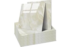 Wandfliesen Selbstklebend, OJTOJT Tile Stickers 22 Stück, Peel and Stick Tiles 30X30CM, Wasserfest & Schmutzabweisend, Schneidbar DIY, 4 Farben, für Badezimmer, Küche, Wohnzimmer (Gelber Eisjade)