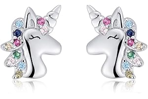 Qings Orecchini Animali Orecchini a Bottone Gatto per Ragazze, Orecchini Animali in Argento Sterling, Orecchini Ipoallergenici per Ragazze