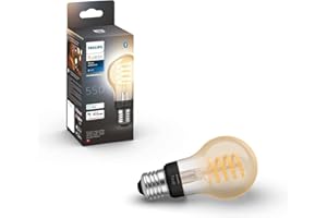 ‎PHILIPS HUE Philips Hue White Ambiance E27 Filament Lampe Einzelpack (550 lm), dimmbare LED Lampe für das Hue Lichtsystem mit allen Weißtönen, smarte Lichtsteuerung über Sprache und App