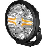 Hella Led-Uzun Huzme Far Black 7" - 12/24V - Yuvarlak - Referans Sayısı: 25 - Berrak - A&ccedil;ık Renk: Beyaz/Amber - Kablo Uzunluğ