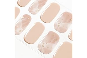 ‎DANNI & TONI DANNI & TONI Halb ausgehärtete Gel Nagelfolien (Beachside Dreams) Blassbraun Rosa Goldfolie Halbgehärtete Nagelfolie, Nagelsticker selbstklebend, Wraps 28 Aufkleber