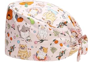 WUSJCOF Berretto Chirurgico Regolabile con Bottone, Cuffia Sala Operatoria in Morbido Cotone, Cappello da Infermiera Unisex, Riutilizzabile