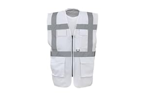 Expert Workwear Coloured Hi Vis Executive Vest High Viz Vests Zip with Pockets - 27 Colours