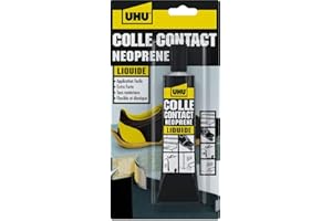 UHU Contact Néoprène liquide - Colle super forte universelle et liquide, adhère immédiatement, transparente, tube 42g