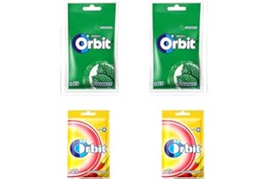 THREE STRAWBERRY LTD Orbit XXL Watermelon, Orbit Strawberry and Banana X 2 (Total 4 Packs)