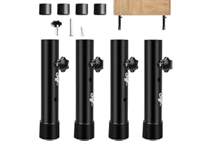 GeluEla 4 szt. Nogi meblowe, przedłużenie nóg stołowych, regulowane 9,2–13,3 cm, składane podkładki stołowe z 4 zatrzaskami i 4 kołkami blokującymi do mebli/stołu/krzeseł