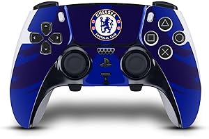 Head Case Designs Officially Licensed Chelsea Football Club Sweep Stroke Art Vinyl Sticker Gaming Skin Decal Cover Compatible With Sony PlayStation 5 PS5 DualSense Edge Controller
