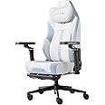 AutoFull M6 Ultra Gaming Chair with Massage & Dynamic Lumbar Support, Ergonomic Office Chair with Auto Cooling & Heating, 6D Adjustable Armrests & 3D Neck Pillow, White