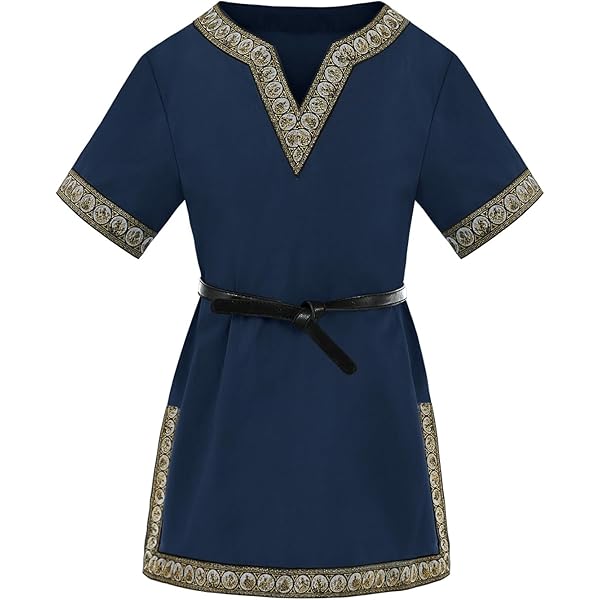 Atosa Costume Uomo Delle Caverne Per Bambini (5-6 Anni) - Blu, 2 Pezzi Con Fiocco Capelli