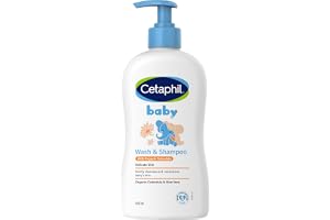 Cetaphil Baby Wash and Shampoo | Organic Calendula and Aloe Vera | Tear Free, Paraben, Colorant & Mineral Oil Free | Hypoallergenic | Unscented | Organic | Dermatologist Tested | 400ml