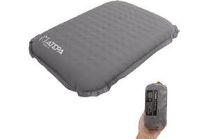 ‎ATEPA ATEPA Sitzkissen Outdoor, Faltbar Aufblasbar Stadion Flugzeug Unterwegs Camping Wander Bürostuhl Ultraleicht Memory Foam Selbstaufblasend Sitzkissen, Grau