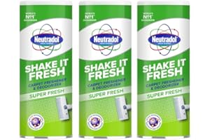 Neutradol Shake It Fresh Carpet Deodoriser, Odour Neutraliser for Carpets & Rugs, Super Fresh, Multipack of 3 x 350g