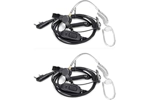 Retevis EEK009 Radio Oreillette, 2 Broches Tube Acoustique Dissimulé, Radio Écouteur avec Micro Compatible avec BAOFENG JUCJET RT24 RT27 RT619 RT668 RT5R RT622 RT617 Kenwood (2 Paquet)