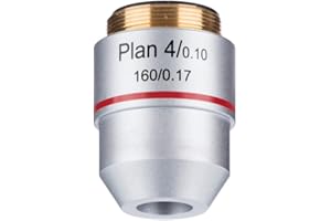 AmScope PA4 X -v300 4 x Plan acromática compuesto microscopio objetivo lente