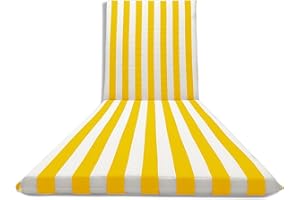 ‎IL TUO ARTIGIANO DESIGN Il Tuo Artigiano Design Gepolstertes Kissen fŸr handgefertigtes Sonnenliegebett, vollstŠndig abnehmbar aus Baumwolle 190x60 cm (Wei§ und Gelb)