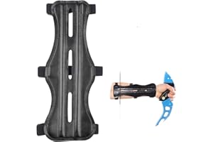 RUIENGCOMM Armschutz für Bogenschießen, verstellbar, schwarz, Unterarmschutz aus Leder, für Bogenschießen, Bogenschießen, Handgelenkschutz für Recurvebogen und Compoundbogen, Jugendliche und Erwachsene,