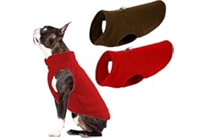 OWBB 2er Hundepullover Fleece Große Hunde, Warm Hundejacke hundeweste mit Leine Attachment, Winter Hundepullover Mantel, Kaltwetter Hundebekleidung, Innen und Außeneinsatz