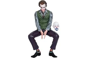 LUXETOYS Heath Ledger Action Figur für Joker Charakterfiguren mit Maske und Sitzposition 24 cm Modellstatue für Geschenk und Dekoration