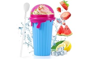 Slushy Maker, HAOYUNLAI 500ML Slushy Maker Cup di Silicone con Cannuccia Cucchiaino, Bicchiere per Granita Istantanea, Slushie Maker per DIY Homemade Milk Shake Ice Cream