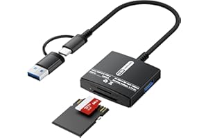Loydia Adaptador de Tarjeta SD Card Reader USB C, 3 en 1 Lector Tarjetas SD USB c con Ranura para Tarjetas SD/TF/USB 3.0, Adaptador SD Tipo c para Lector Tarjeta de Memoria de cámara para PC, Tablet.