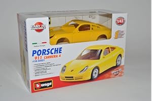 Bburago Porsche 911 996 Carrera 4 Coupe Gelb 1997-2004 Bausatz Kit 1/43 Modell Auto