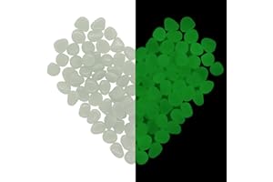 HMIEPRS 1000 Stück Leuchtsteine Kieselsteine, Fluoreszierende Nachtleuchtend Steine, Leuchtende Pebble Steine für Gartendeko Aquarium Terassendeko Outdoor Dekoration Pflanzen Topf (Weiß, 0.8-1 cm)